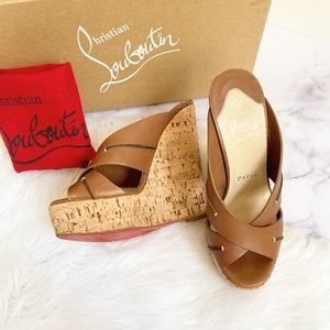 Christian Louboutin Brown Wedges